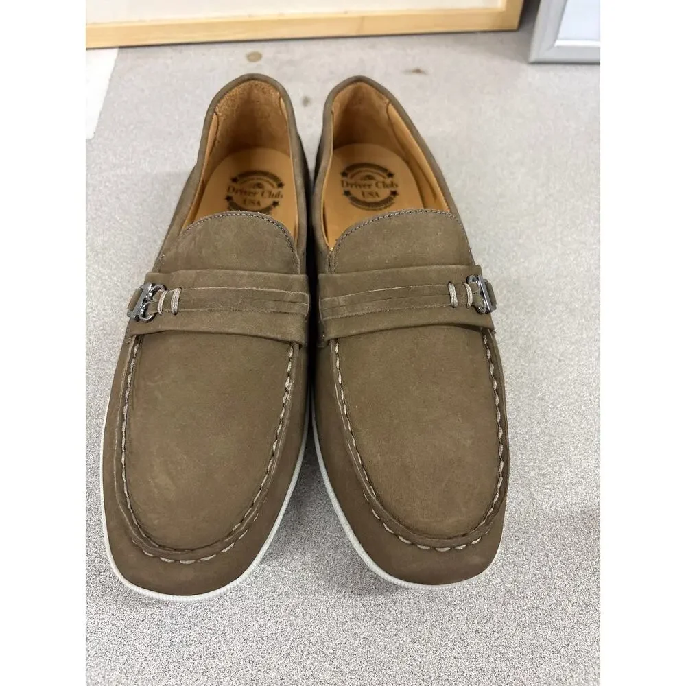 NIB Driver Club USA Size 5.5 Berwyn Genuine Nubuck Leather Brown Moccasin Loafer